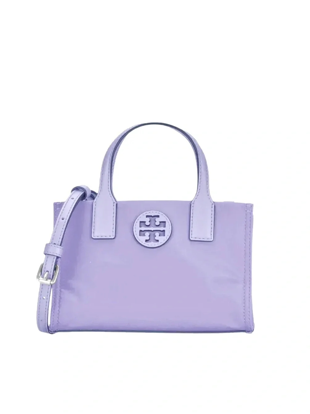 Tory Burch Ella Travel Mini T Bag Canvas Travel 2 Way Crossbody Tote Purse